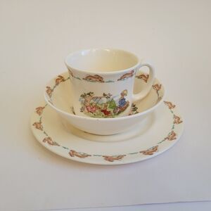 NEW Royal Doulton Bunnykins China 3Pc Cup Bowl Plate Children's Set English 1936